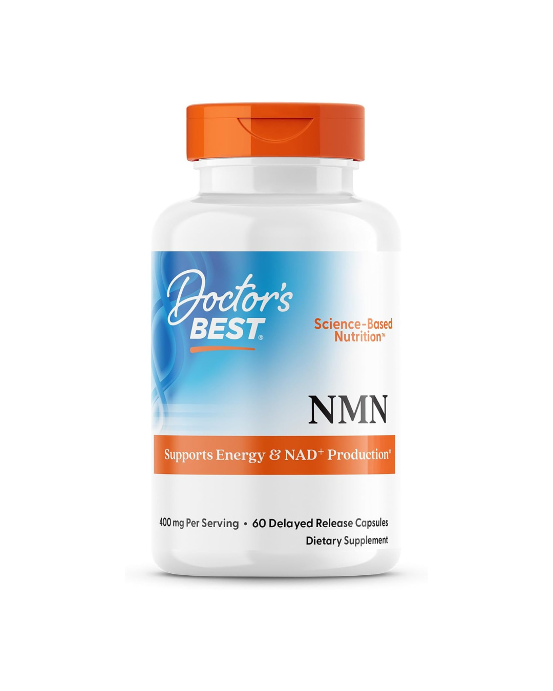 Doctor's Best NMN Supplement for Women &amp; Men - Supports NAD+ Production &amp; Cellular Energy, Beta Nicotinamide Mononucleotide, 200 mg per Capsule, Vegan, Non GMO - 60 Veg Caps