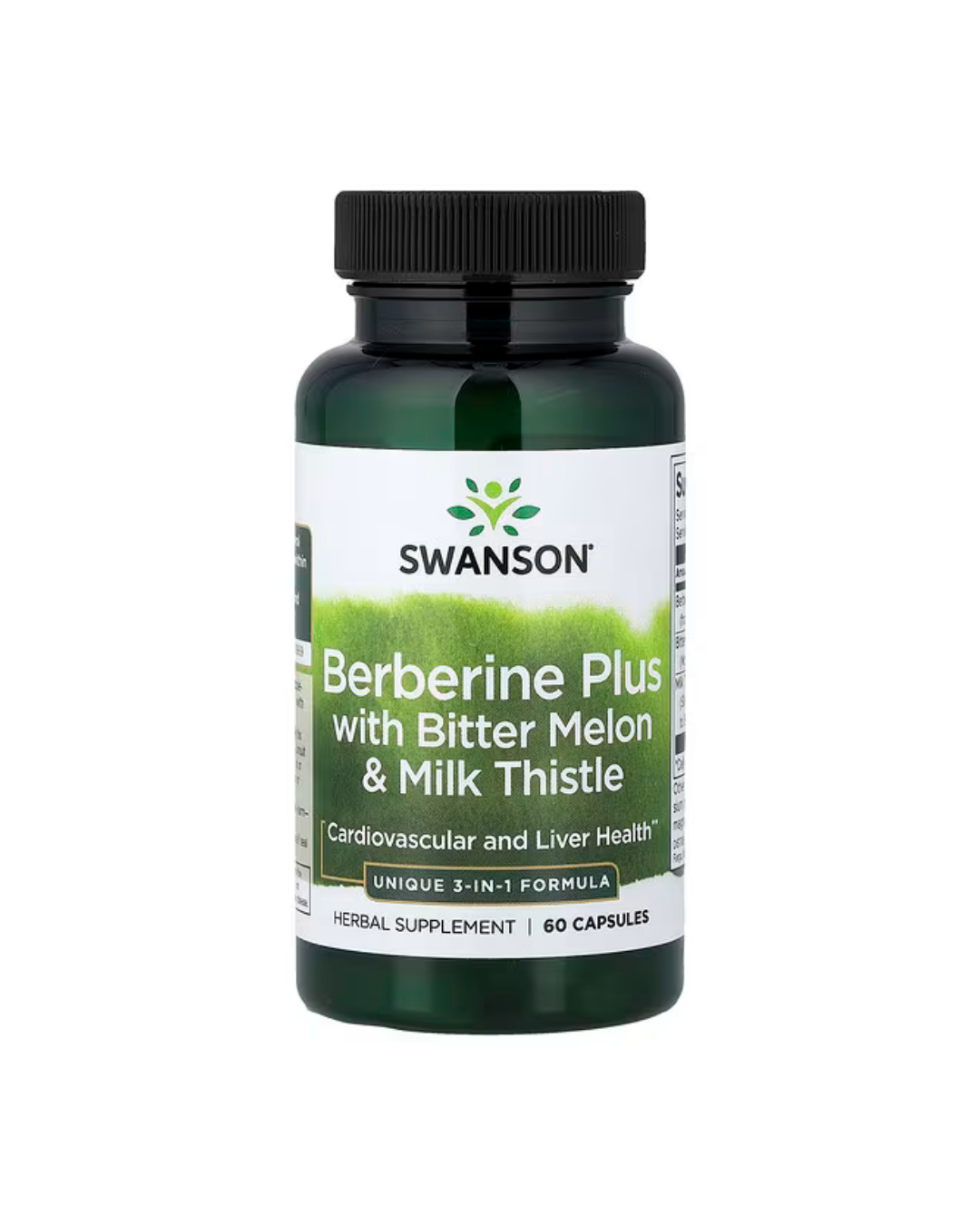 Swanson Berberine Plus with Bitter Melon &amp; Milk Thistle - 3-in-1 Formula 60 Caps