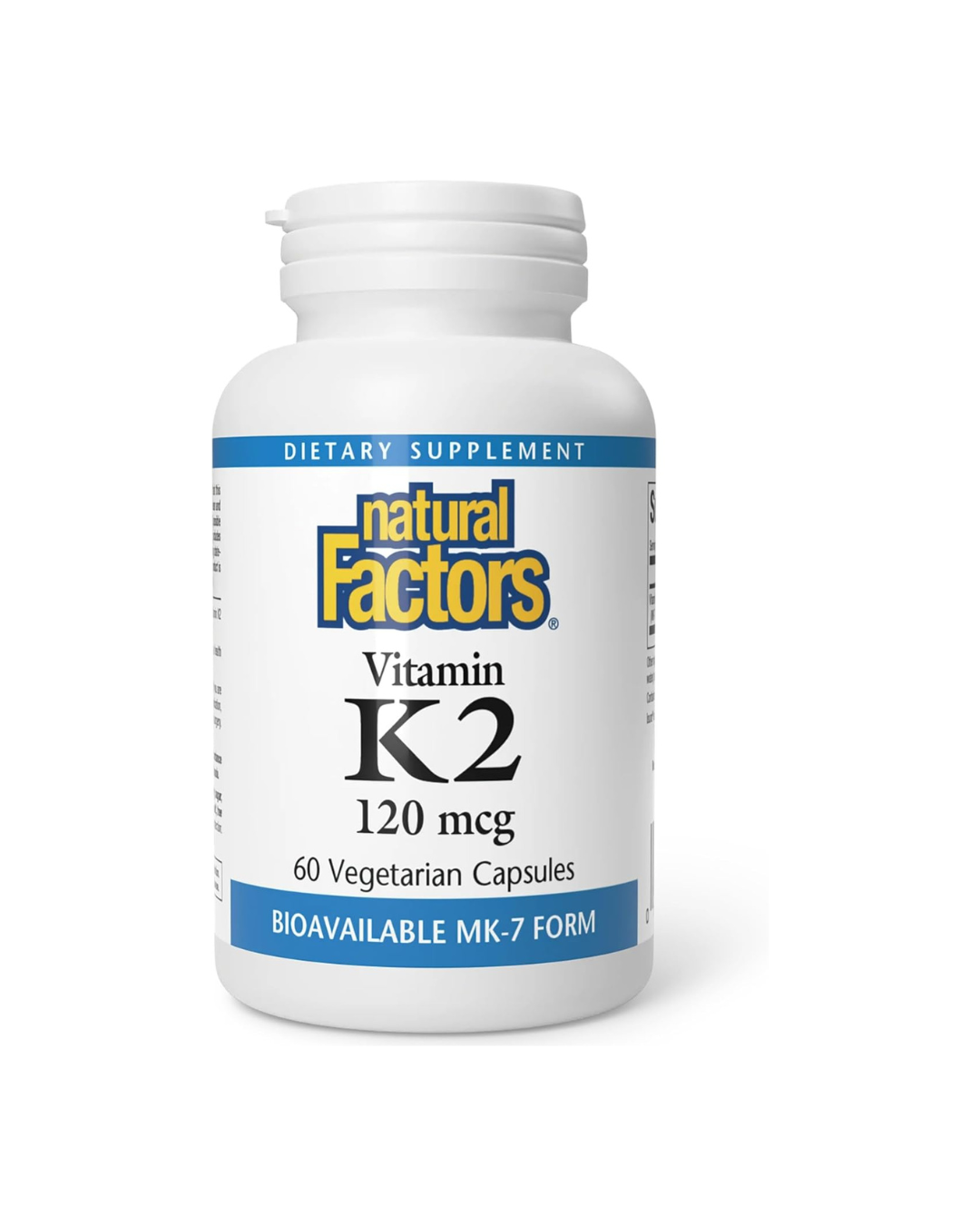 Natural Factors, Vitamin K2 120 mcg, Supports Bone and Vascular Health, 60 Capsules