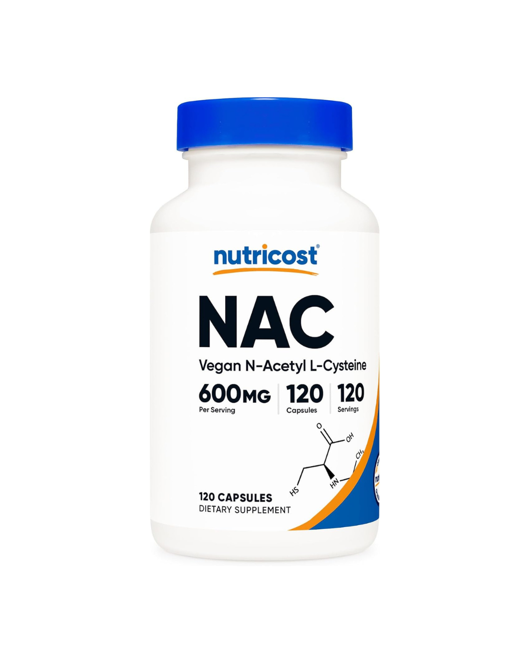 Nutricost N-Acetyl L-Cysteine (NAC) 600mg, 180 Capsules - Non-GMO, Gluten Free