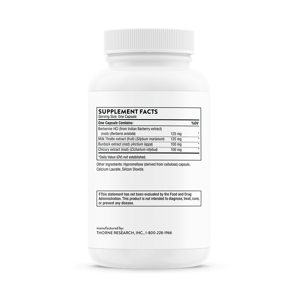 THORNE - Liver Cleanse - Milk Thistle &amp; Berberine Supplement with Burdock &amp; Chicory Extracts 60 Capsules thumbnail 2