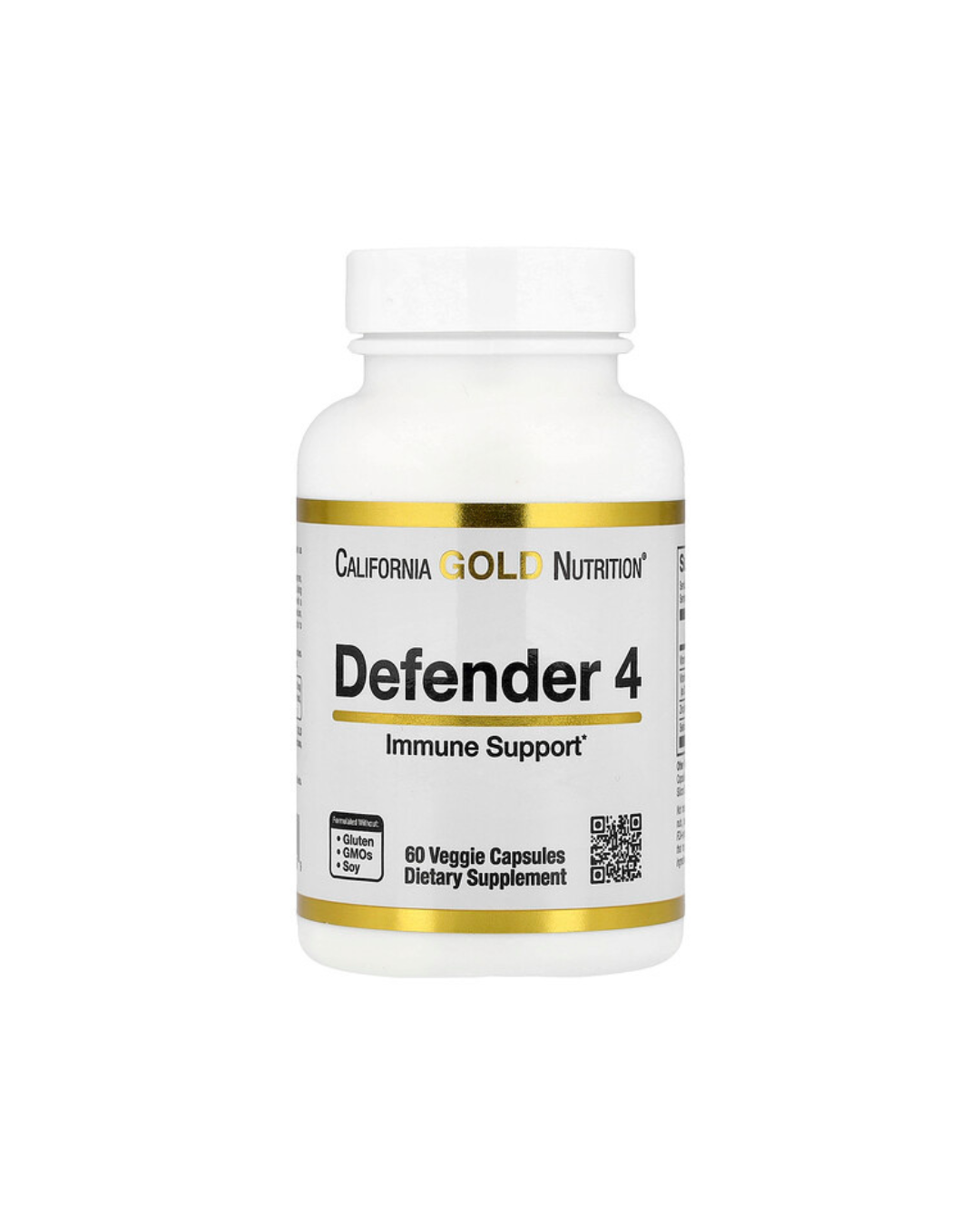 California Gold Nutrition, Defender 4, with Vitamin C, Vitamin D, Zinc &amp; Selenium, 60 Veggie Capsules thumbnail 3