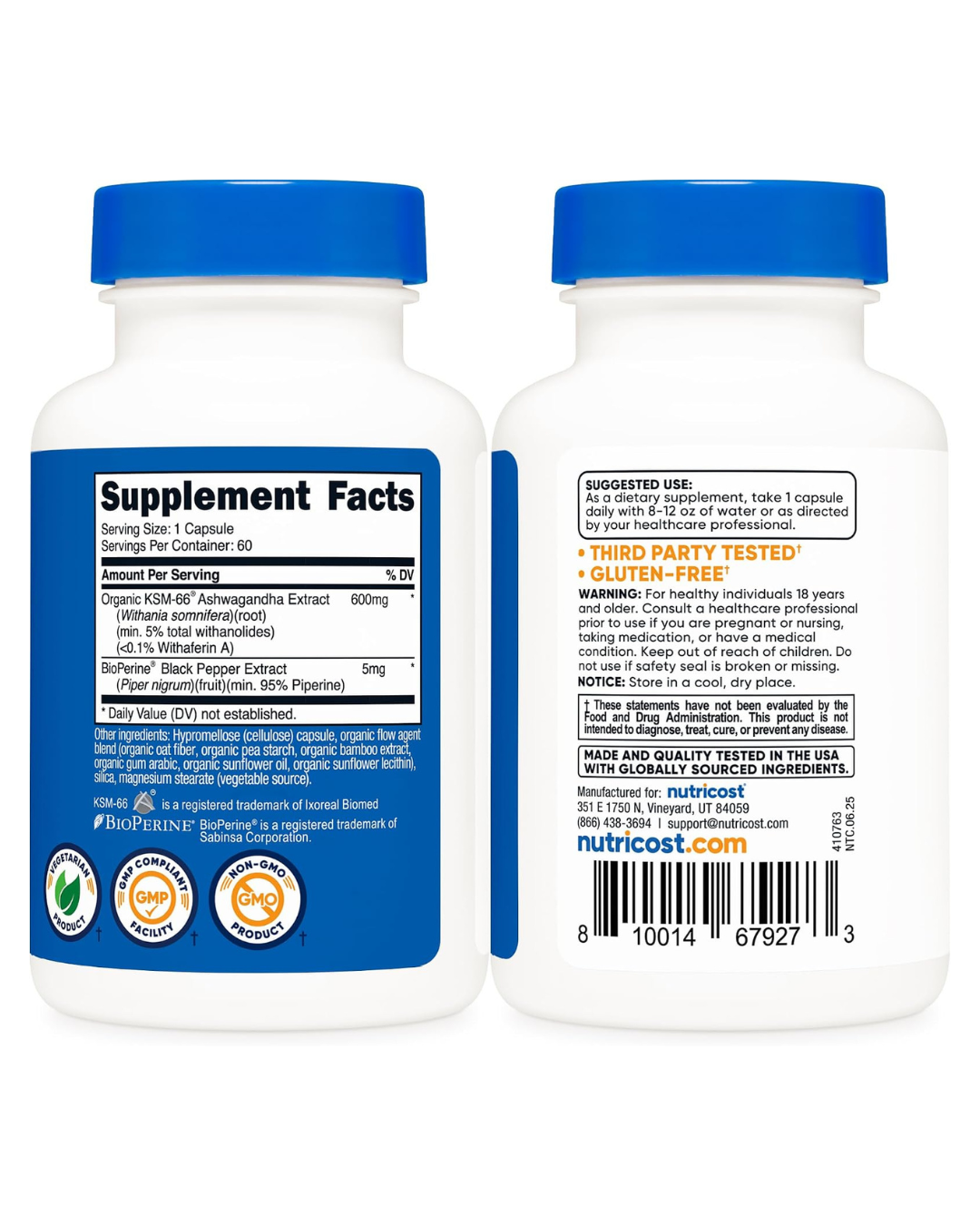 Nutricost KSM-66 Ashwagandha Root Extract (600mg) 60 Capsules thumbnail 2