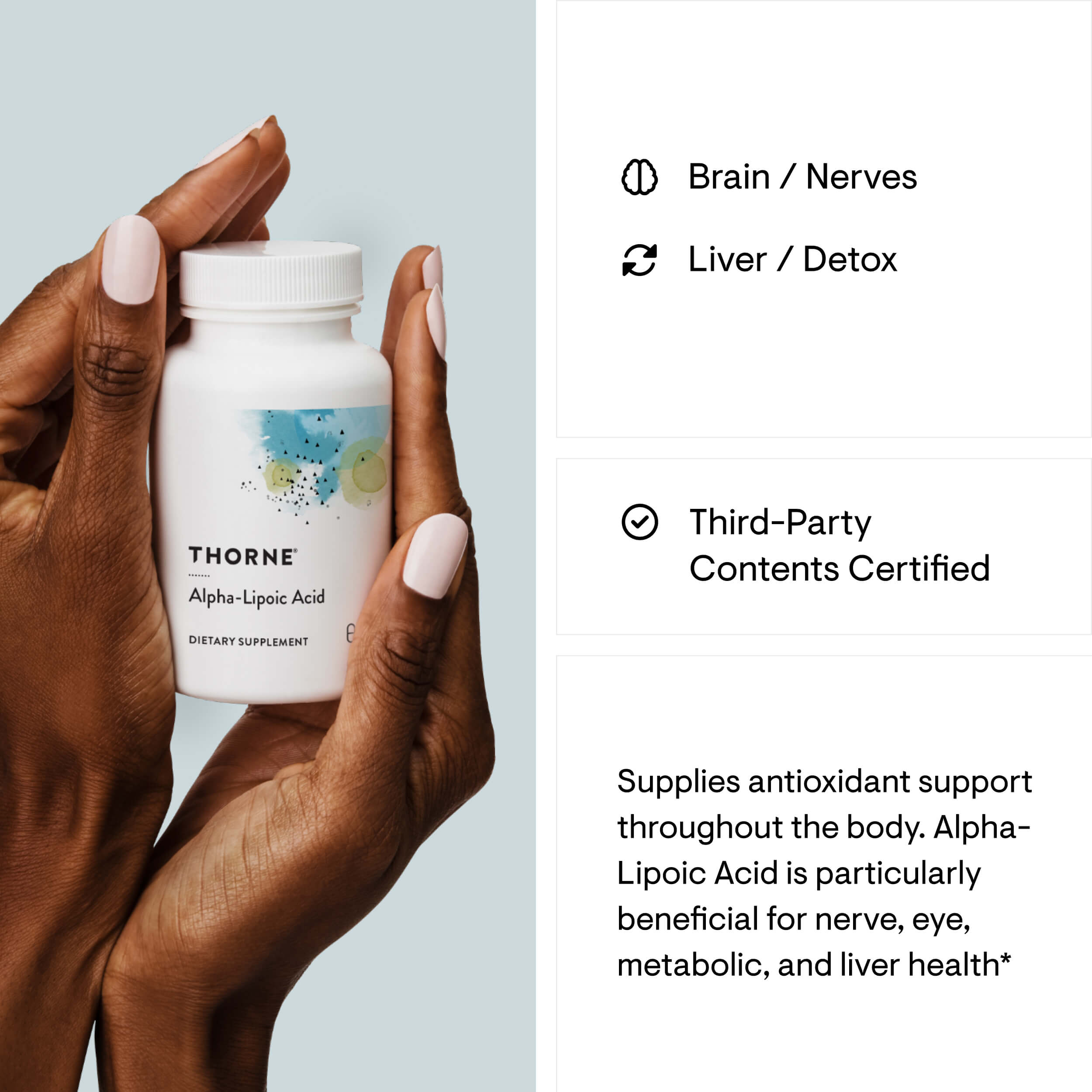 THORNE - Alpha-Lipoic Acid - Third-Party Certified - Gluten, Dairy &amp; Soy-Free - 60 Capsules thumbnail 4