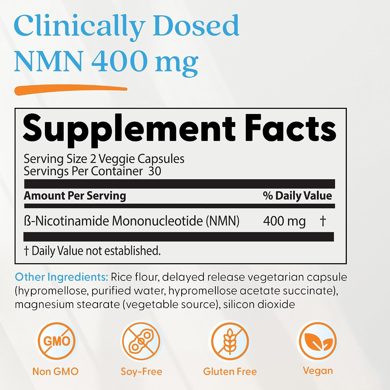 Doctor's Best NMN Supplement for Women &amp; Men - Supports NAD+ Production &amp; Cellular Energy, Beta Nicotinamide Mononucleotide, 200 mg per Capsule, Vegan, Non GMO - 60 Veg Caps thumbnail 4