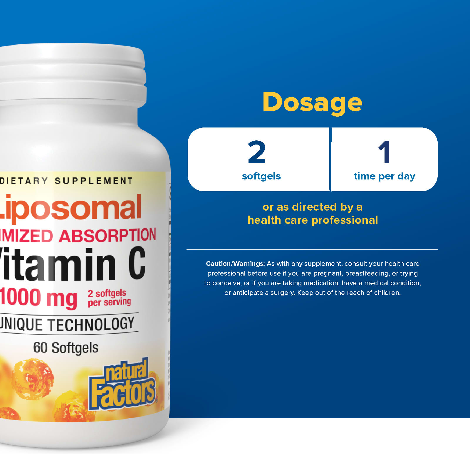 Natural Factors Liposomal Vitamin C 1000 mg - Antioxidant Support Supplement - Supports Immune Function &amp; Skin Health - Gluten-Free, Dairy-Free &amp; Non-GMO - 60 Capsules (30 Servings) thumbnail 2