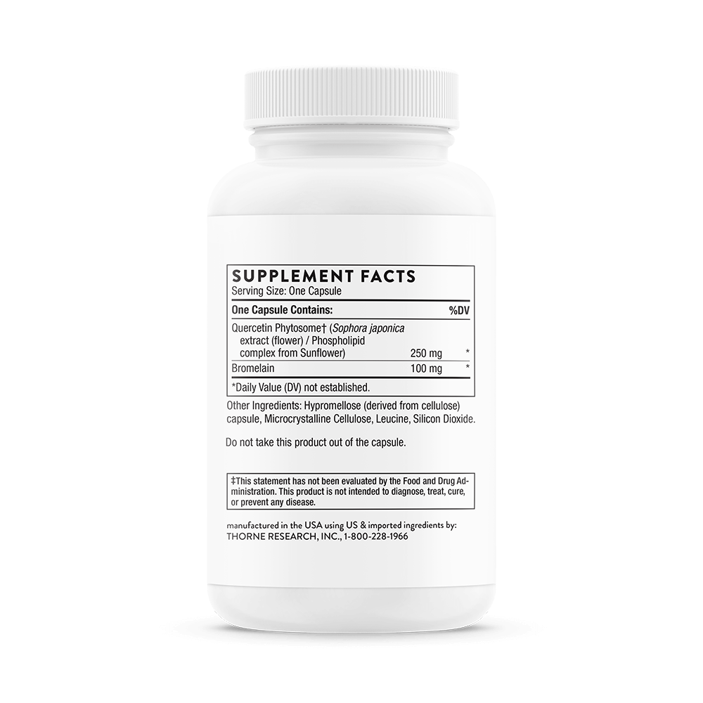 THORNE Quercetin Complex Antioxidant Supplement with Bromelain - 60 Capsules thumbnail 2
