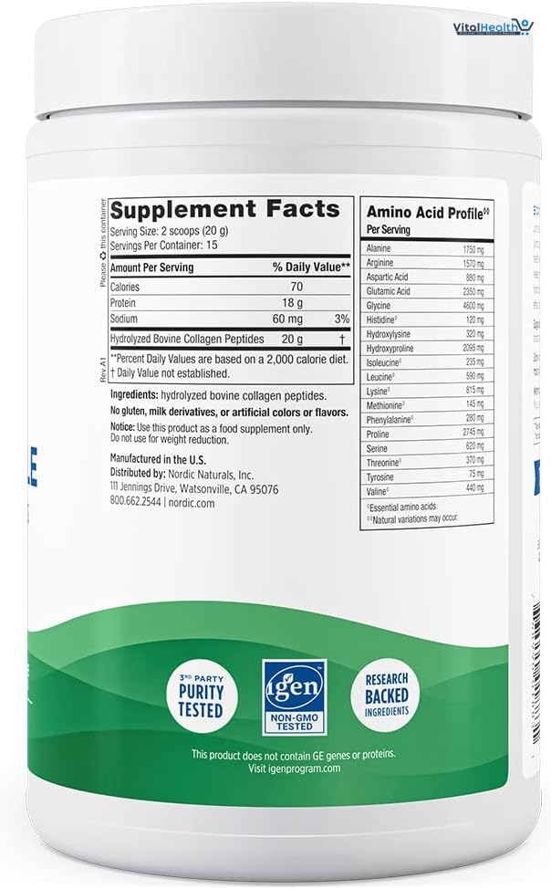 Nordic Naturals Joint &amp; Muscle Collagen Peptides, Unflavored - 10.6 Ounces - Collagen Supplement for Skin Health and Joint Mobility - 15 Servings thumbnail 3