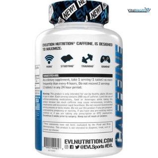 Evlution Nutrition Caffeine - Energy, Focus, &amp; Endurance Support - 200mg of Caffeine Per Serving _ 100 Tablets thumbnail 4
