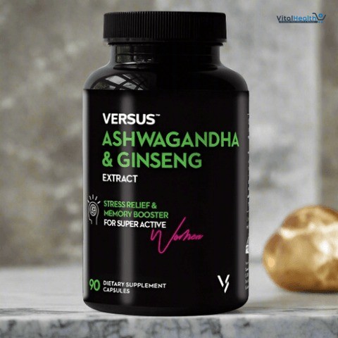 Versus Ashwagandha &amp; Ginseng Extract _ 90 Capsules _ Stress Relief &amp; Memory Booster thumbnail 4