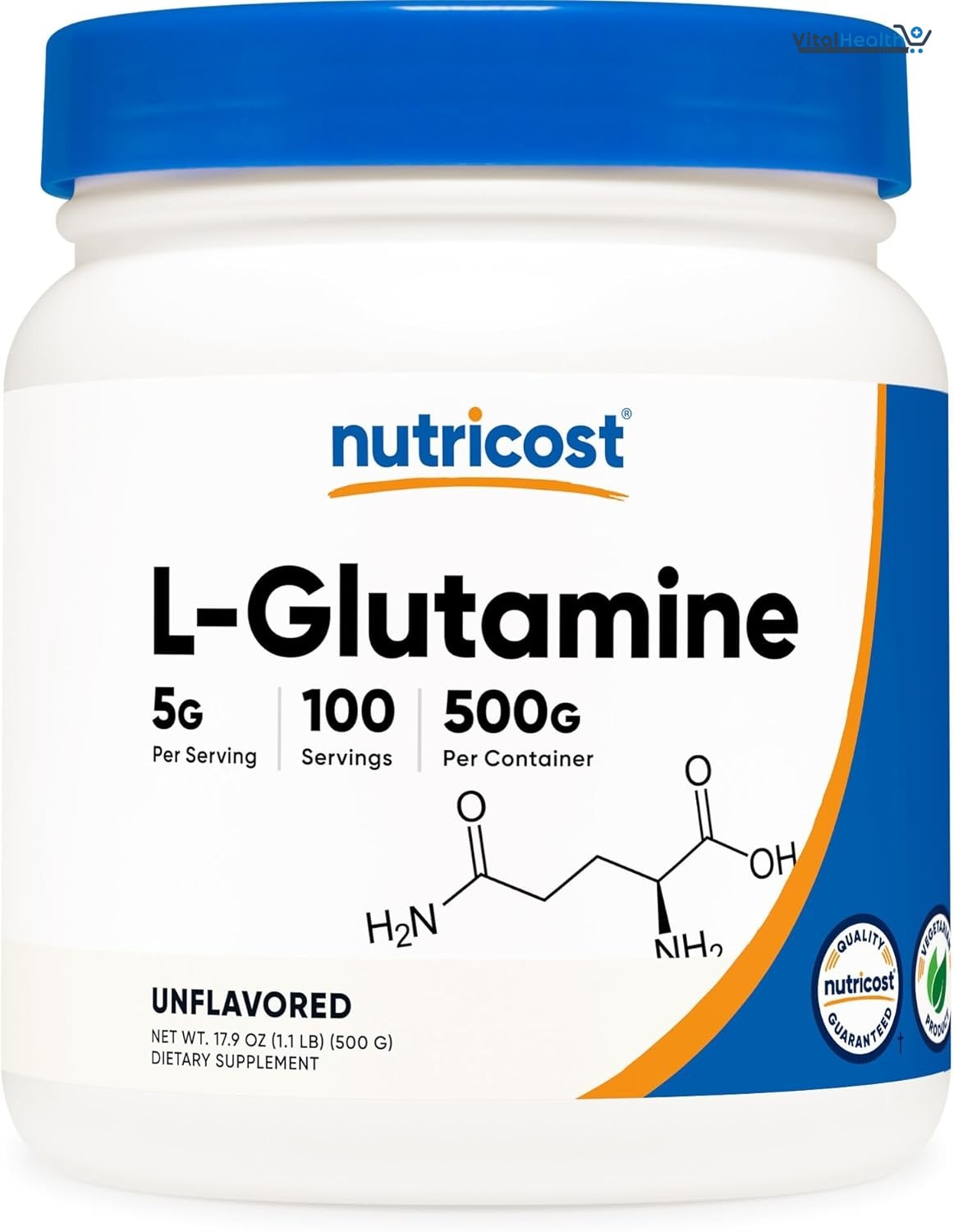 Nutricost L-Glutamine Powder - Gluten Free &amp; Non-GMO (500 g, Unflavored) thumbnail 6