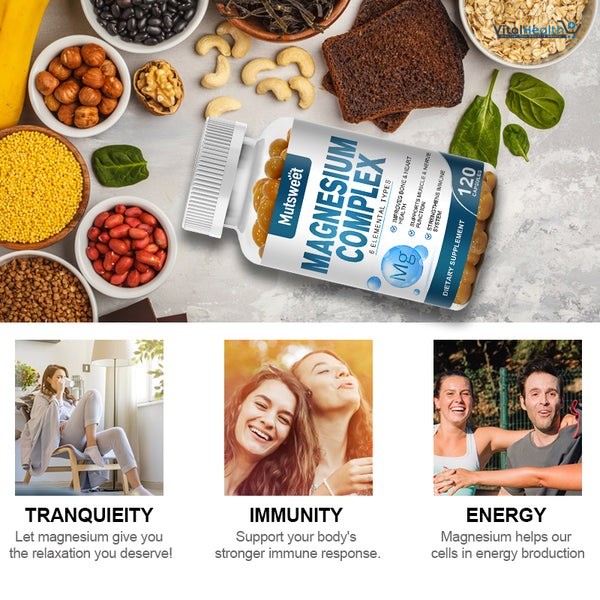 MUTSWEET Premium Magnesium Complex 500mg _ 120 Capsules _ For Bone, Muscle and Heart Health thumbnail 3