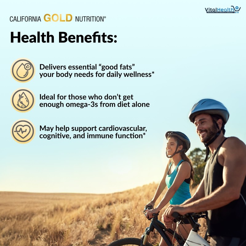 California Gold Nutrition, Omega 800 Ultra-Concentrated Omega-3 Fish Oil, kd-pur Triglyceride Form, 90 Fish Gelatin Softgels (1,000 mg per Softgel) thumbnail 5