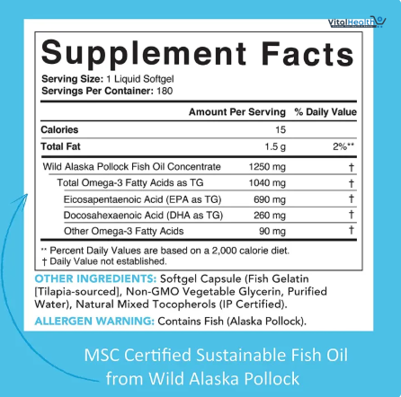 Sports Research, Alaska Omega | Wild Caught Fish Omega 3 Fish Oil, Triple Strength Support Heart | Lower Blood Pressure thumbnail 7