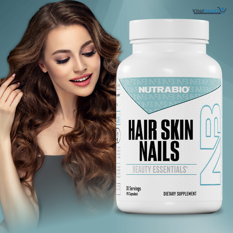 NutraBio Hair Skin Nails Vitamins| Enhanced Collagen Support | Skin Hydration | Hair Growth Vitamins I for Women with Biotin, Keratin, Hyaluronic Acid &amp; More- 90 Capsules thumbnail 6
