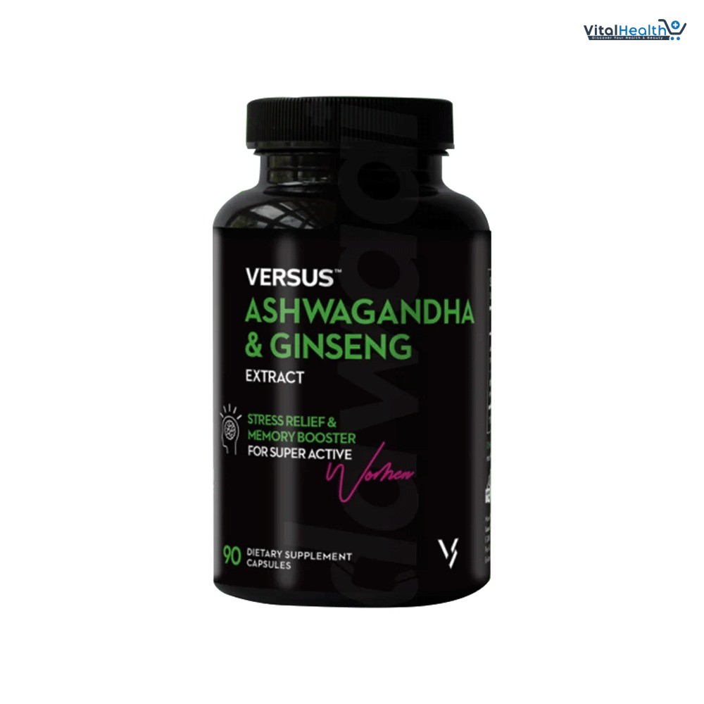 Versus Ashwagandha &amp; Ginseng Extract _ 90 Capsules _ Stress Relief &amp; Memory Booster thumbnail 5