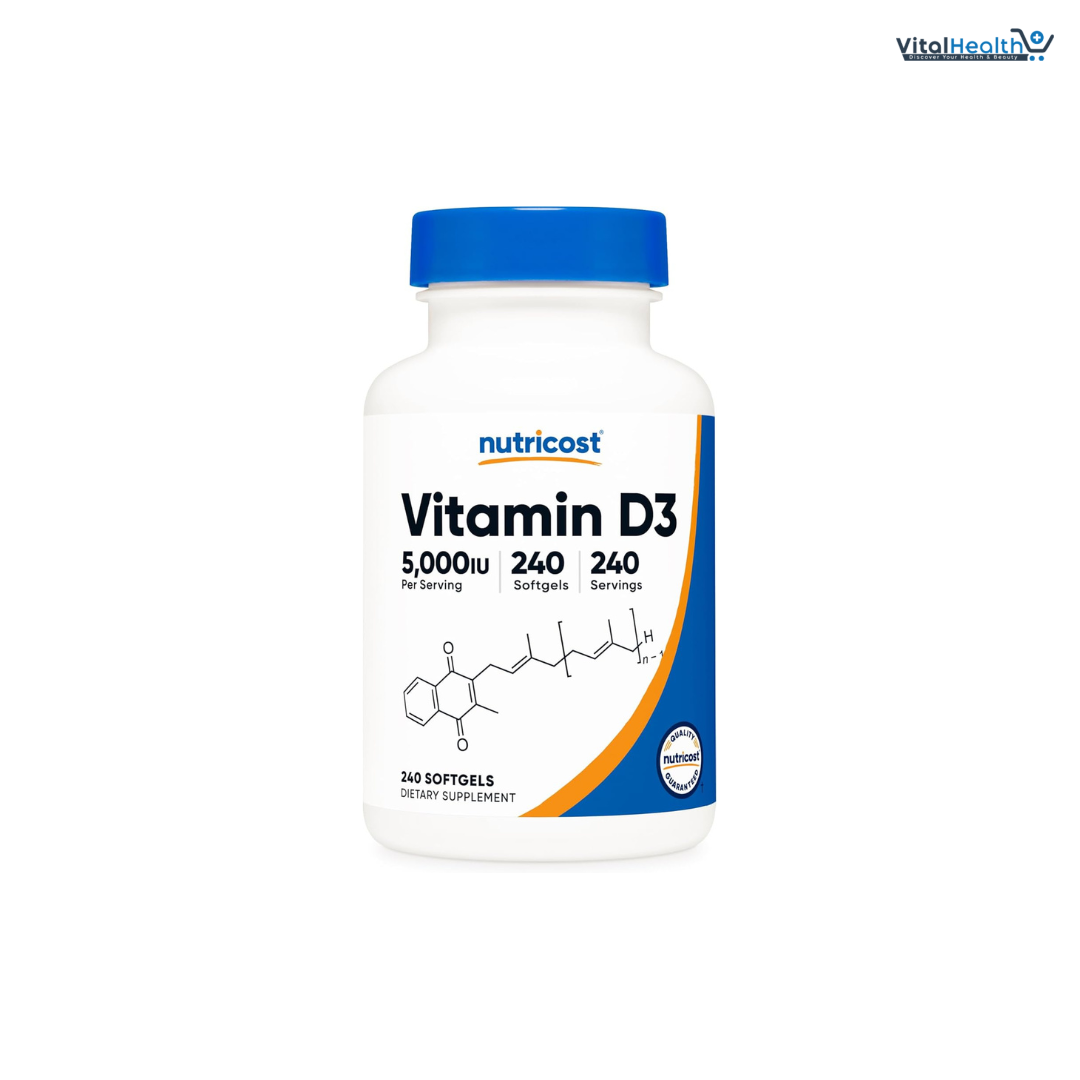 Nutricost Vitamin D3 5,000 IU (125mcg), 240 Softgels - Non-GMO and Gluten Free Vitamin D thumbnail 5