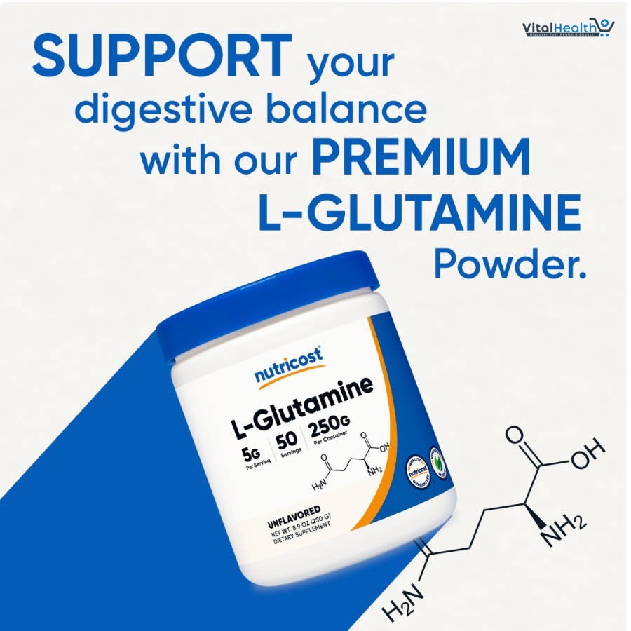 Nutricost L-Glutamine Powder - Gluten Free &amp; Non-GMO (500 g, Unflavored) thumbnail 7