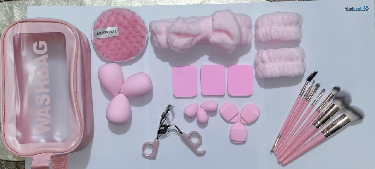 Multipurpose Travel Makeup Kit with Brushes, Beauty Blenders and Accessories Set ~ Random Color thumbnail 4
