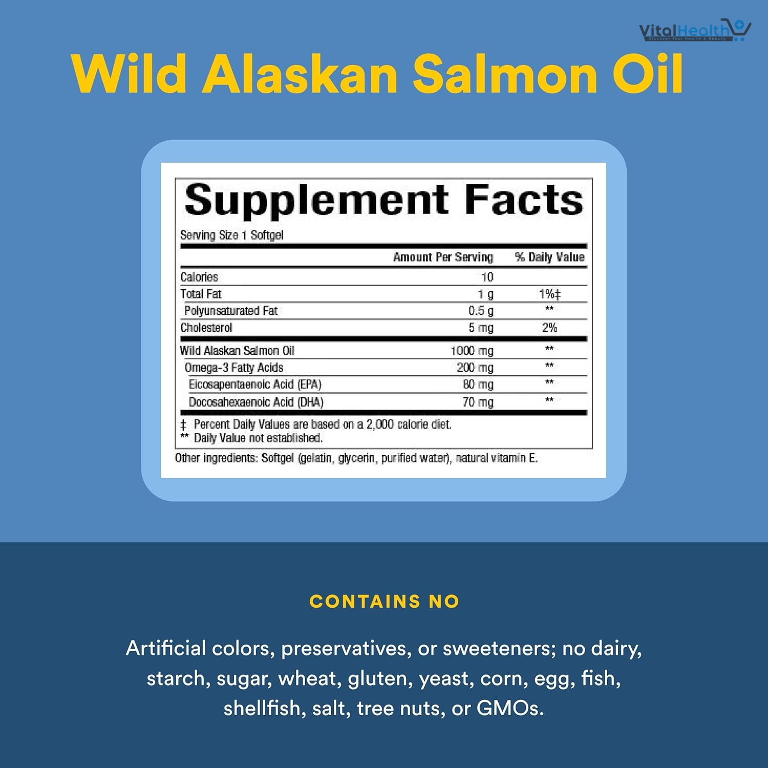 Natural Factors Wild Alaskan Salmon Oil Provides Omega-3, EPA, DHA &amp; Vitamin D, Supports Brain &amp; Heart Health, 180 Softgels thumbnail 4