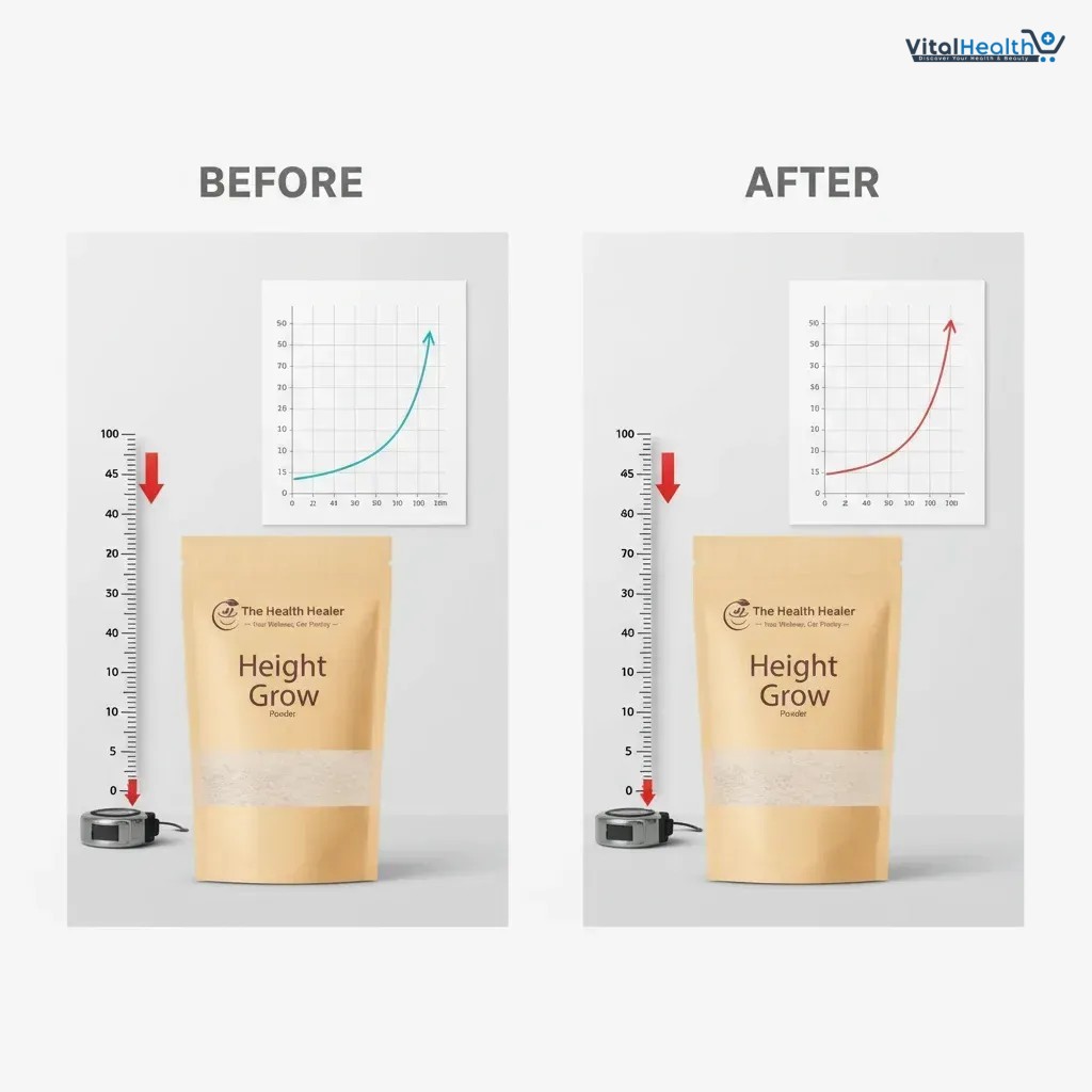 The Health Healer Height Growth Powder | Nutritional Supplement | Wellness &amp; Fitness Support 70g thumbnail 3