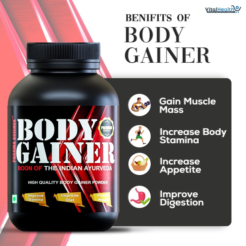Pharma Science Body Gainer, Muscle Mass Weight Gainer Powder with Enzyme Blend _ 100g thumbnail 2