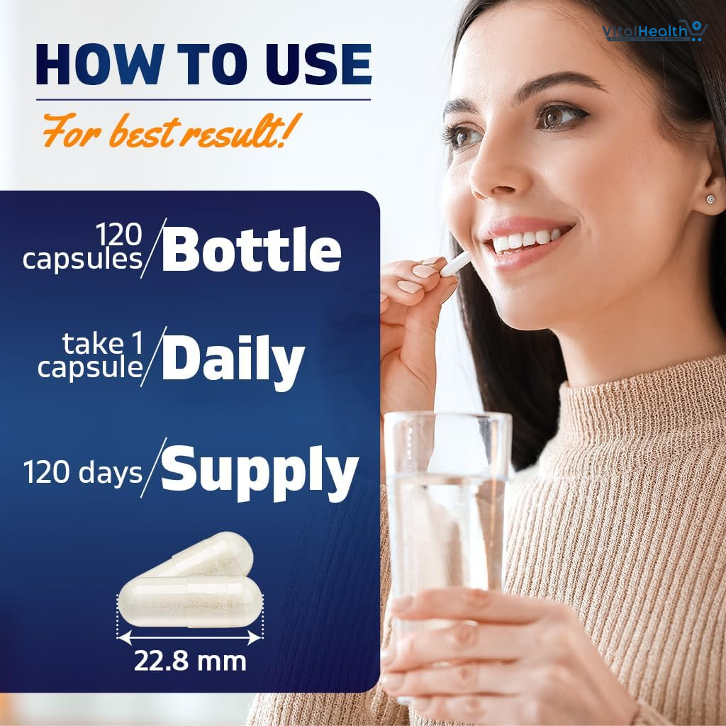 Vitamatic Hyaluronic Acid Supplements 200mg - Supports Healthy Connective Tissue and Joints - Promote Youthful Healthy Skin - 120 Capsules thumbnail 3