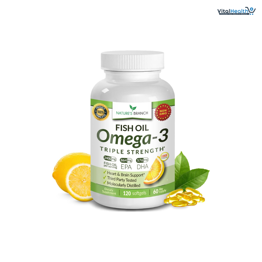 Triple Strength Omega 3 Fish Oil Supplements 2400mg | 180 Capsules, Burpless High Potency Lemon Flavor, High EPA DHA for Men &amp; Women thumbnail 7