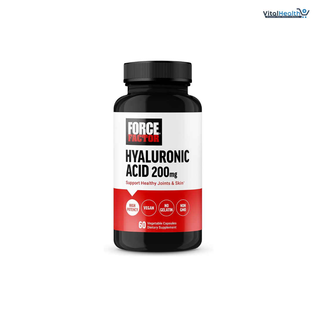 Force Factor Hyaluronic Acid Supplements, Hyaluronic Acid Capsules for Joint Health and Skin Hydration, Joint Health Supplement for Women and Men, High Potency, Vegan, 60 Capsules thumbnail 5