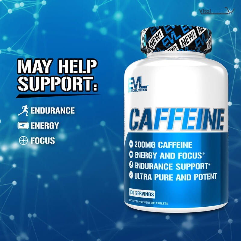 Evlution Nutrition Caffeine - Energy, Focus, &amp; Endurance Support - 200mg of Caffeine Per Serving _ 100 Tablets thumbnail 6