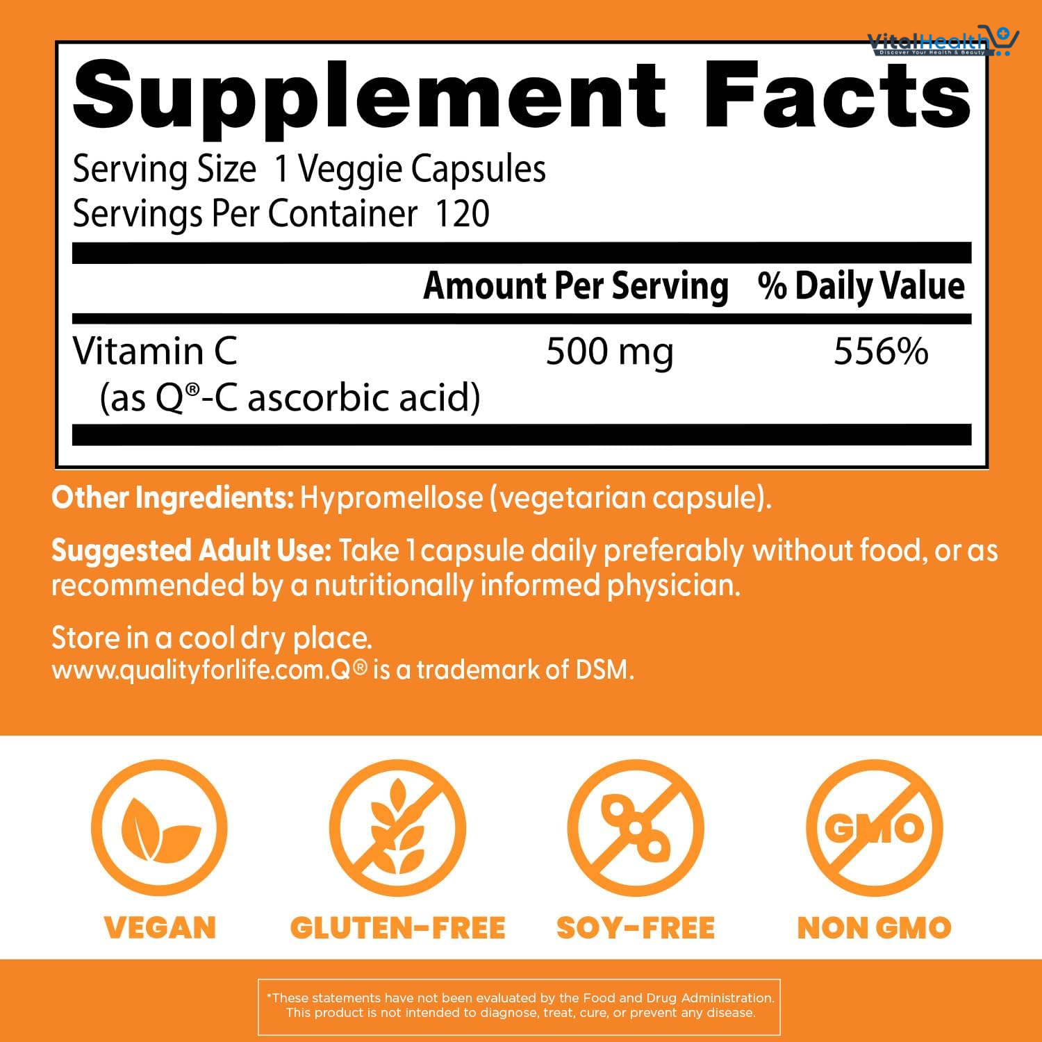Doctor's Best Best Vitamin C 500mg, 120 Count thumbnail 3