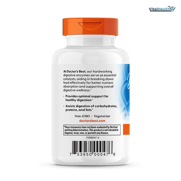 Doctors Best Digestive Enzymes, Supports Digestive Wellness, Non-GMO, Vegetarian 90 Veggie Caps thumbnail 7