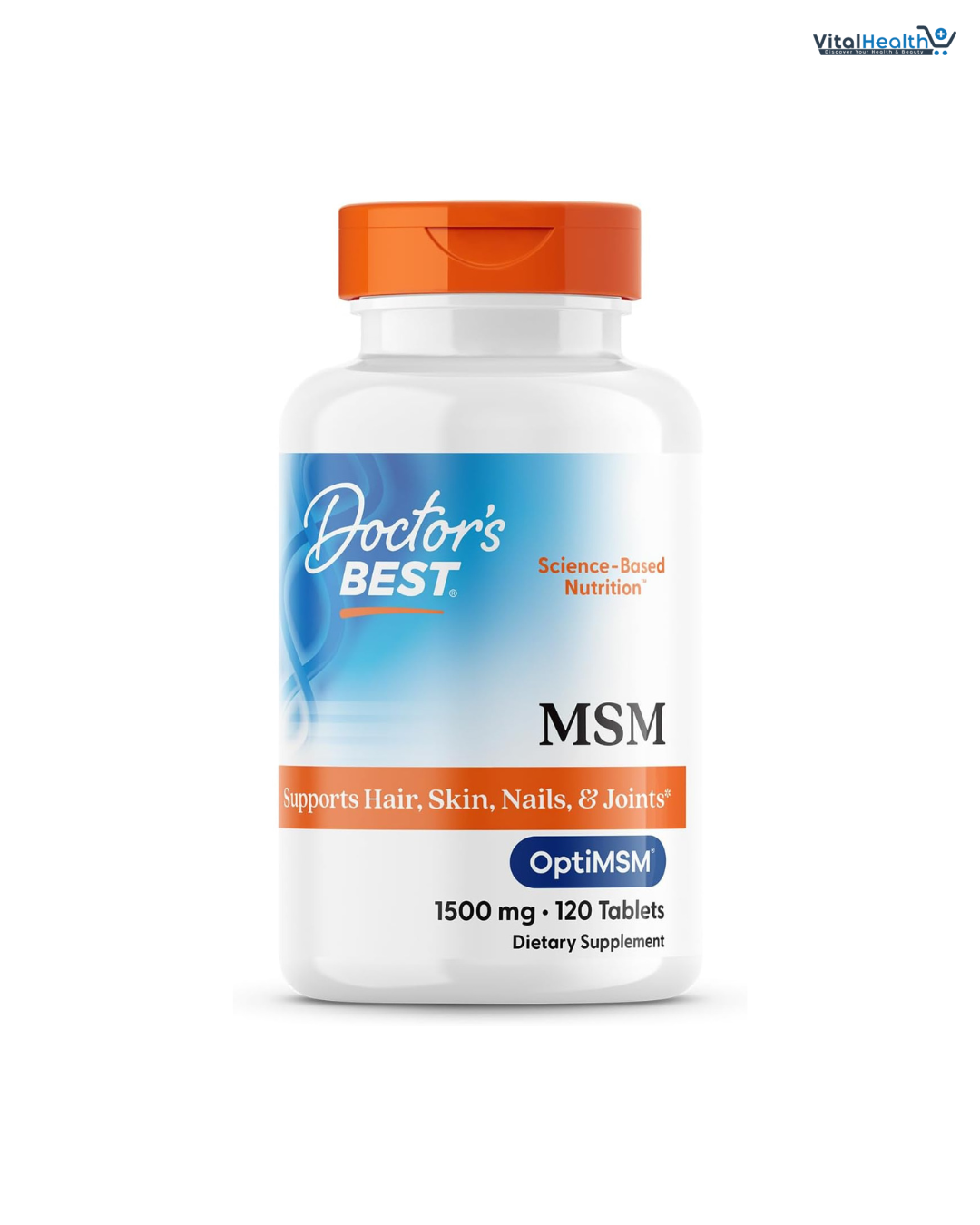Doctors Best MSM, Supports Hair, Skin, Nails, &amp; Joints, Non-GMO, Gluten Free, Vegan 120 Tablets thumbnail 6