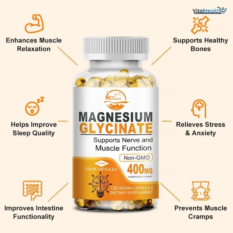Nature's Live Magnesium Glycinate 400mg _ 120 Capsules thumbnail 7