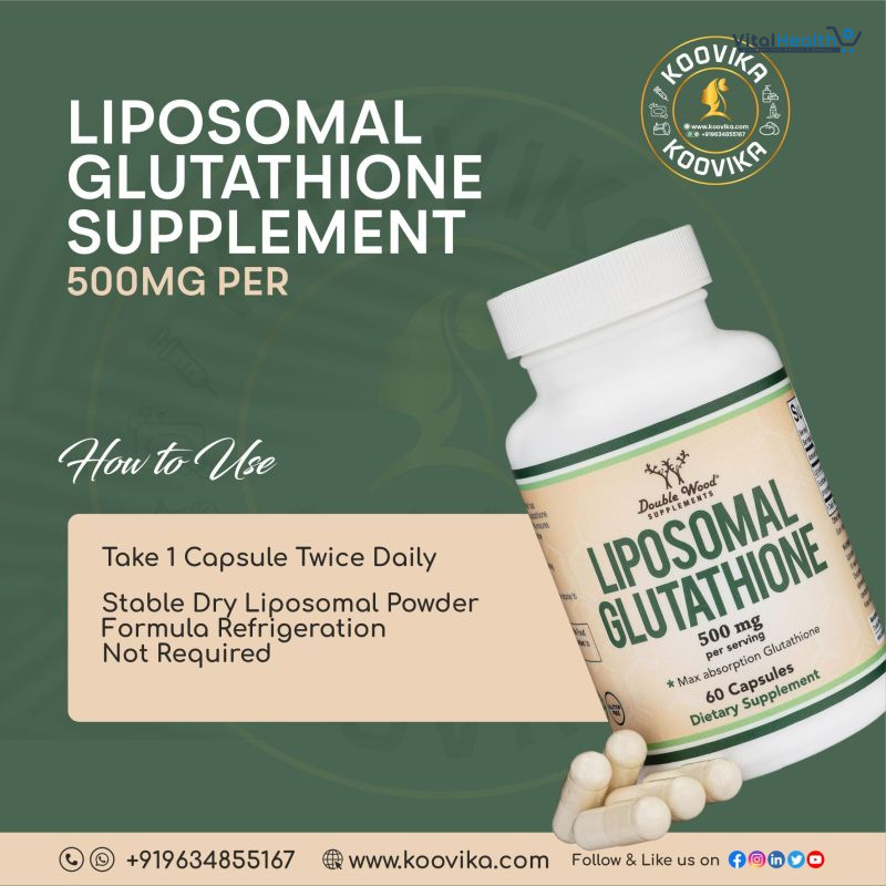 Liposomal Glutathione Supplement 500mg per Serving, 60 Capsules (Vegan Safe, Non-GMO) Max Absorption Liposomal Glutathione with Genuine Smell and Taste by Double Wood thumbnail 3