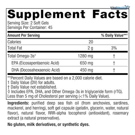 Nordic Naturals Ultimate Omega 1280mg Lemon Flavor - 90 Soft Gels thumbnail 4
