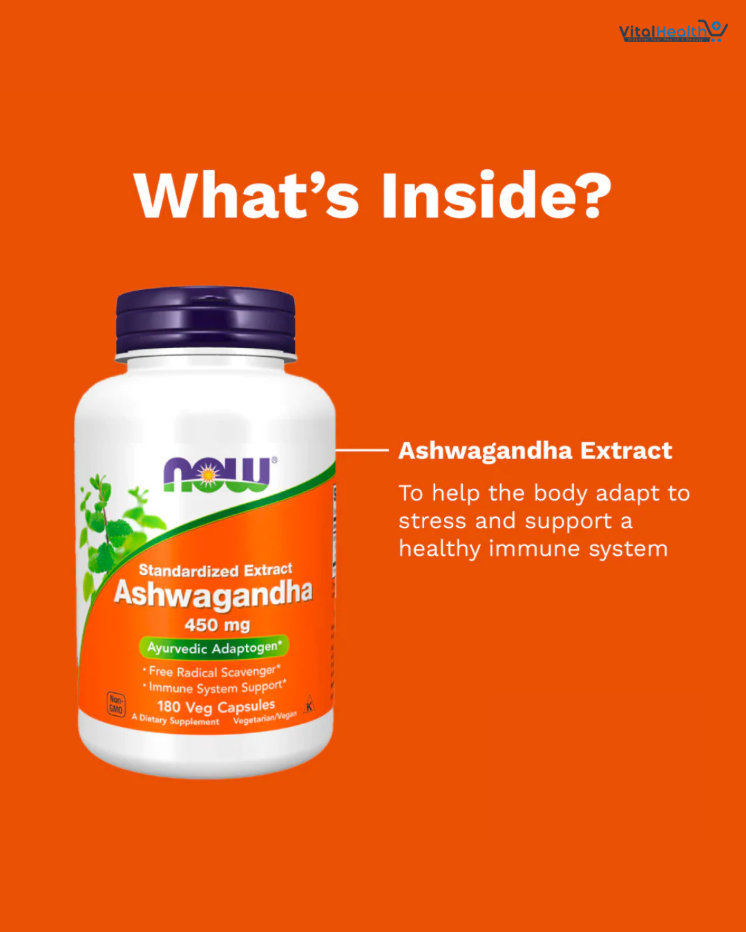 NOW Supplements, Ashwagandha (Withania somnifera) 450 mg (Standardized Extract), 90 Veg Capsules thumbnail 5