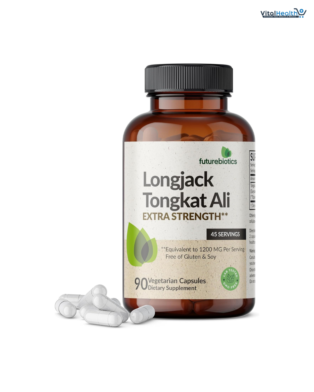 Futurebiotics Longjack Tongkat Ali Extra Strength Energy &amp; Stamina Support - Non-GMO, 90 Vegetarian Capsules thumbnail 7