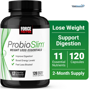 ProbioSlim Weight Loss Essentials Complete Daily Digestive Health and Weight Loss Probiotic Supplement for Women and Men with Electrolytes and Green Tea Extract, Force Factor, 120 Capsules thumbnail 9