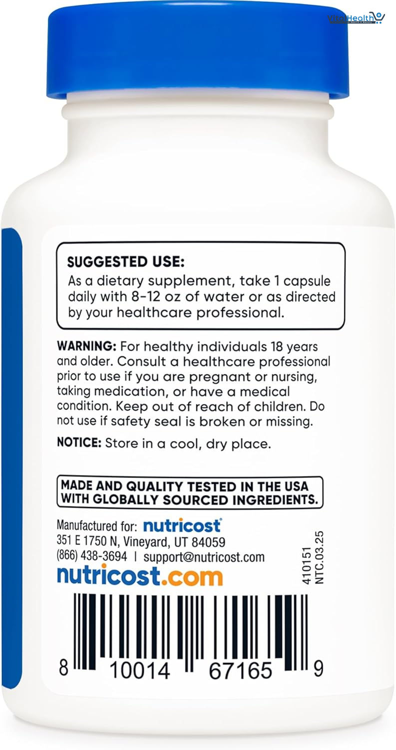 Nutricost CoQ10 200mg, 60 Vegetarian Capsules, 60 Servings - High Absorption, Vegetarian, Non-GMO, Coenzyme Q10 thumbnail 5