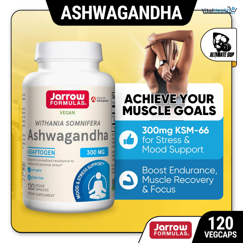 Jarrow Formulas Ashwagandha Capsules, 300 mg Supplement Supports Normalized Resistance to Mental and Physical Stress, 120 Veggie Capsules, 60 Day Supply thumbnail 6