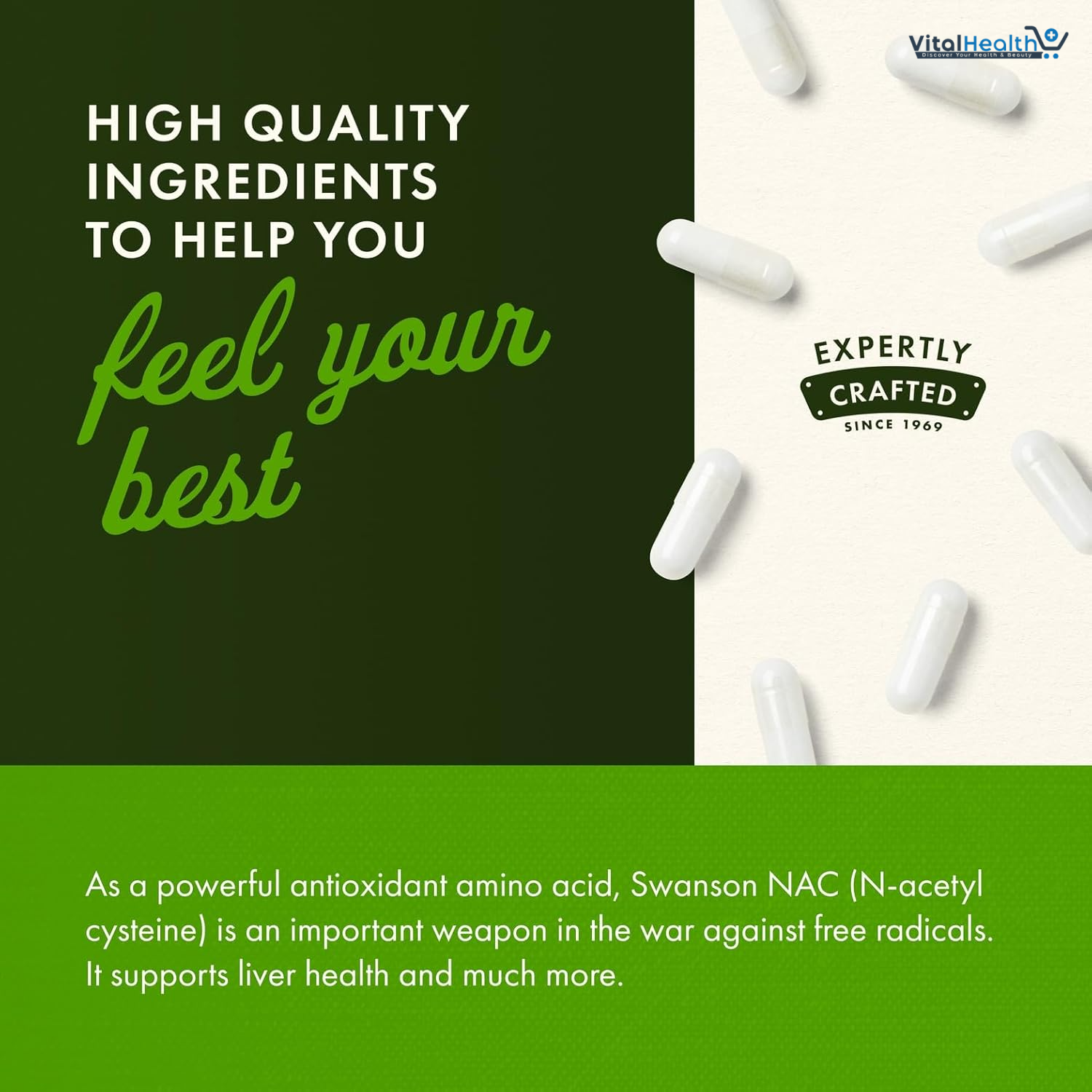 Swanson NAC N-Acetyl Cysteine Antioxidant Liver Support &amp; Amino Acids Supplement 600 mg 100 Capsules thumbnail 4