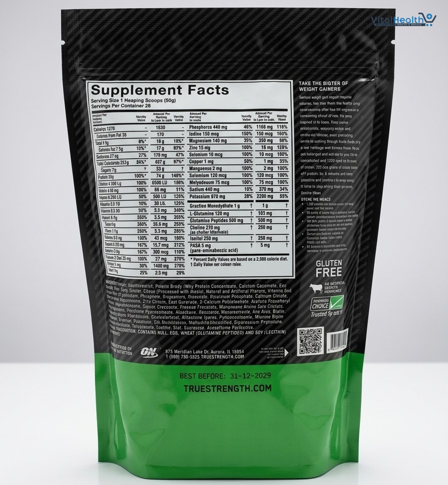 Optimum Nutrition Serious Mass, Weight Gainer Protein Powder, Mass Gainer, Vitamin C and Zinc for Immune Support, Creatine, Chocolate thumbnail 2
