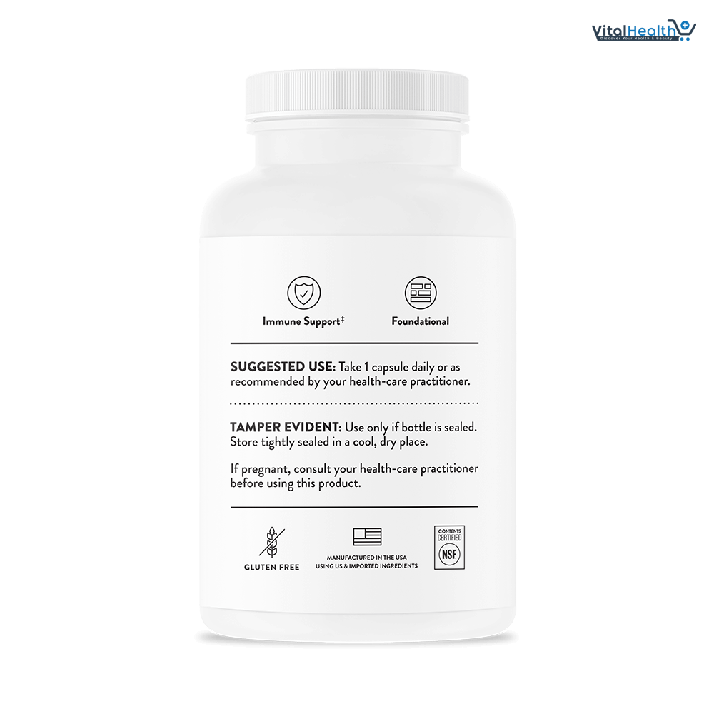 THORNE - Vitamin C 1,000 mg (Formerly Ascorbic Acid) Supplement - Supports Healthy Immune Function &amp; Collagen Formation - Provides Antioxidant Benefits - Third-Party Certified - 60 Servings, Capsule thumbnail 5