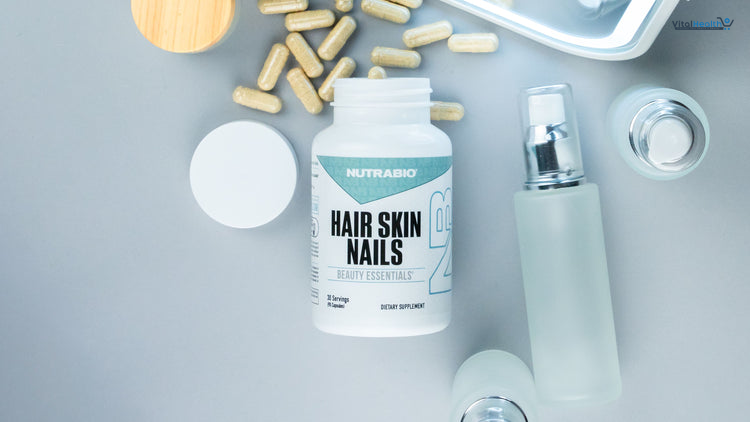 NutraBio Hair Skin Nails Vitamins| Enhanced Collagen Support | Skin Hydration | Hair Growth Vitamins I for Women with Biotin, Keratin, Hyaluronic Acid &amp; More- 90 Capsules thumbnail 7