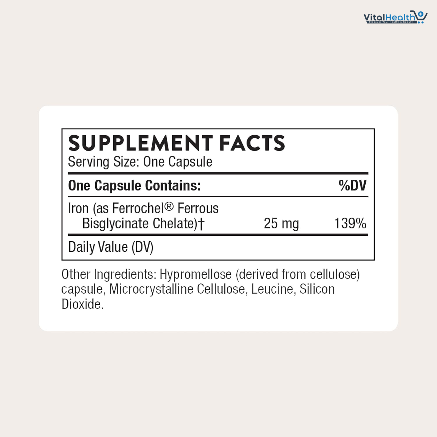 THORNE - Iron Bisglycinate - 25 mg Iron Supplement for Enhanced Absorption Without Gastrointestinal Side Effects - NSF Certified for Sport - Gluten-Free - 60 Servings thumbnail 6