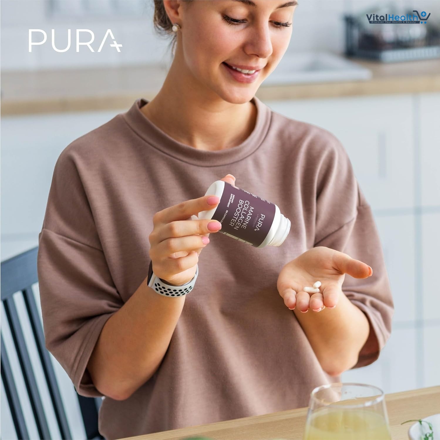 Pura Marine Collagen Booster _ Skin Rejuvenation Support, Prevent Wrinkles _ 90 Count thumbnail 5