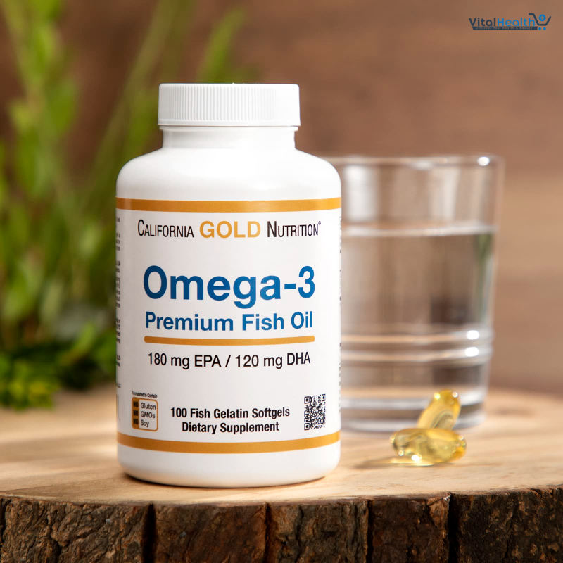 California Gold Nutrition Omega-3 Premium Fish Oil, Concentrated Formula with EPA &amp; DHA, Support for Optimal Lipid Profile &amp; Immune System, Gluten Free, Non-GMO, 100 Fish Gelatin Softgels thumbnail 2