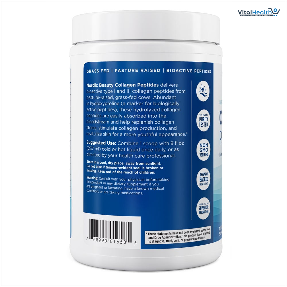 Nordic Naturals Nordic Beauty Collagen Peptides, Unflavored - 10.6 Ounces - Collagen Supplement for Skin Health and Elasticity - for Hot and Cold Beverages - 30 Servings thumbnail 2
