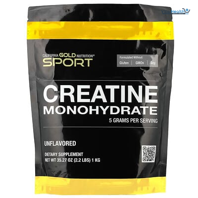 California Gold Nutrition, Creatine Powder, Micronized, Muscle and Strength Support, Creatine Monohydrate, No Gluten, No GMOs, No Soy, Unflavored, 2.2 lbs 1 kg thumbnail 3
